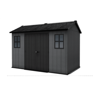 Keter 11’x7.5′ Newton Plus Side Entry Plastic Shed – Dark Grey