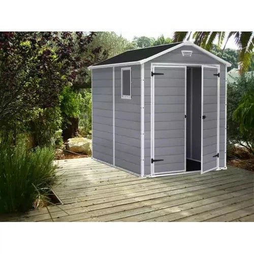 Keter 6′ x 8′ Manor Plastic Garden Storage Shed – Grey - Image 3