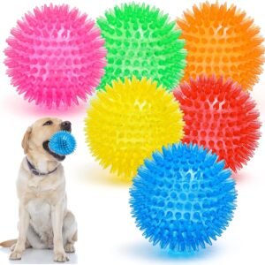 Puppy Chew Toys Six Balls for Teething, BPA Free Non-Toxic (6 Colors)