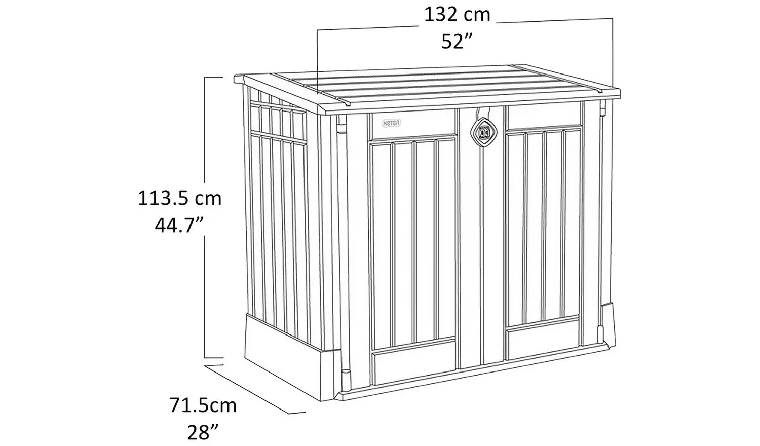 Keter Store It Out Midi Beige & brown Wood effect Plastic Garden storage box 880L - Image 12