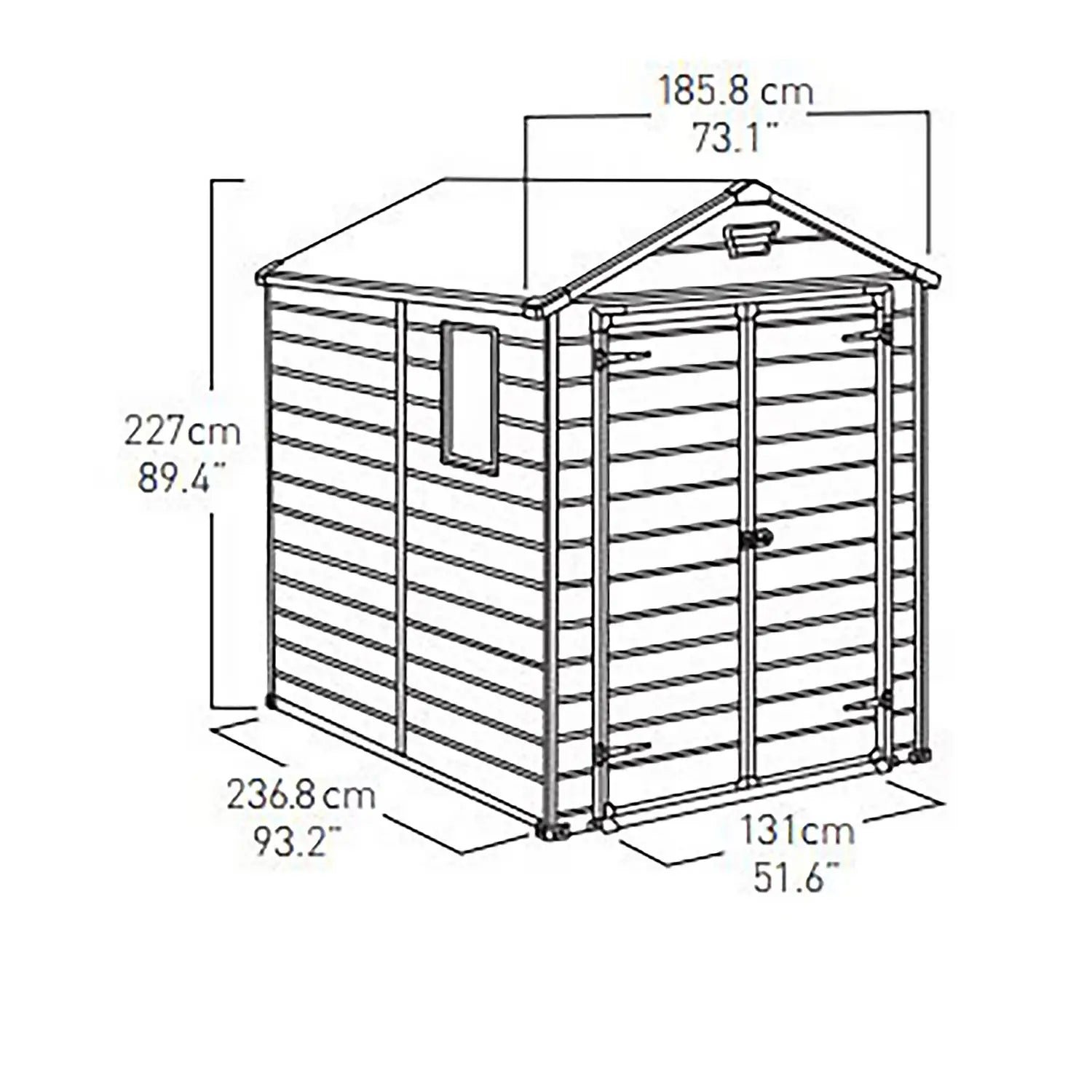 Keter 6′ x 8′ Manor Plastic Garden Storage Shed – Grey - Image 15