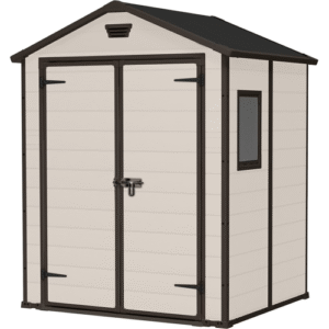 Keter 6′ x 5′ Manor Plastic Garden Storage Shed – Beige