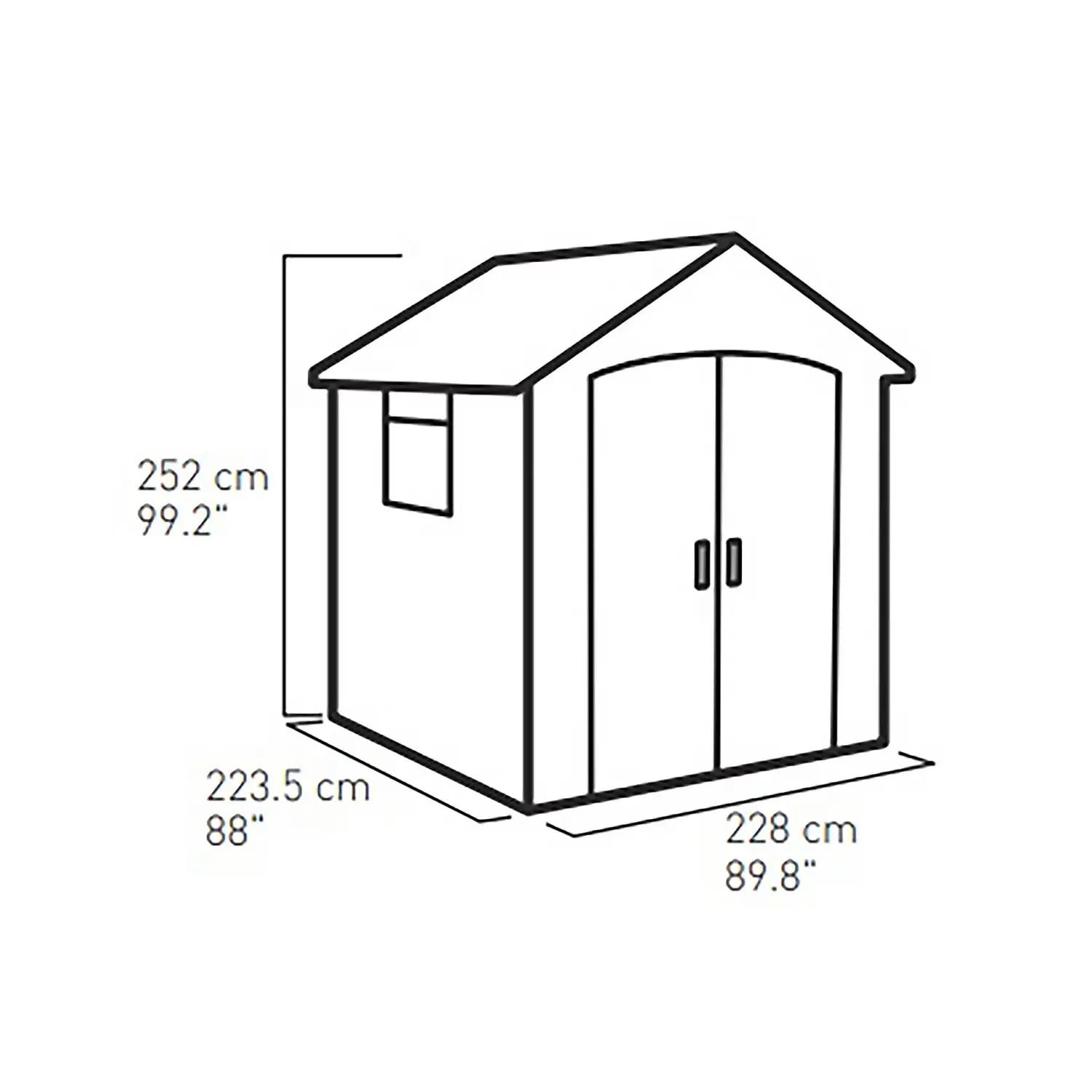 Keter 7.5’x7′ Premier Heavy Duty Plastic Shed – Grey - Image 12