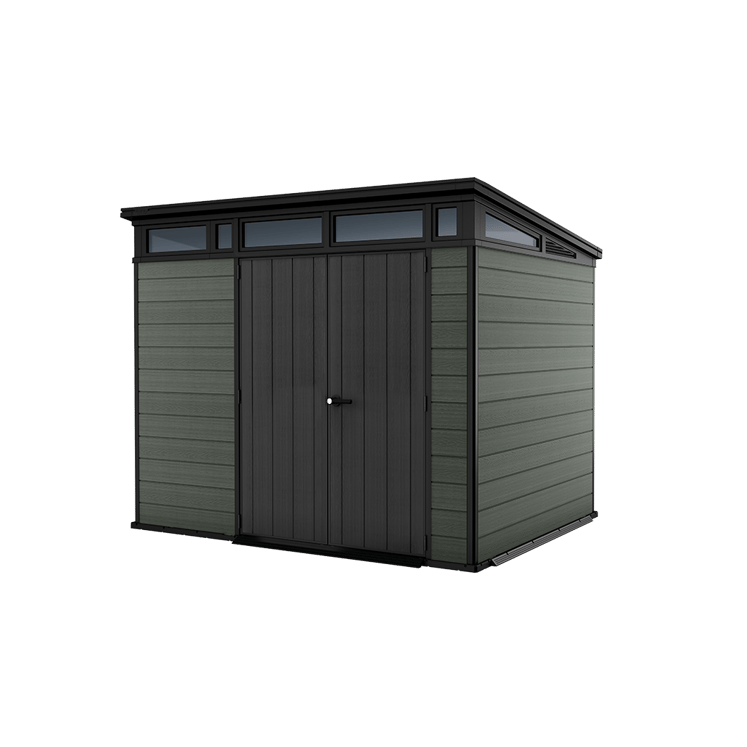 Keter 9’x 7′ Cortina Heavy Duty Plastic Pent Shed – Green
