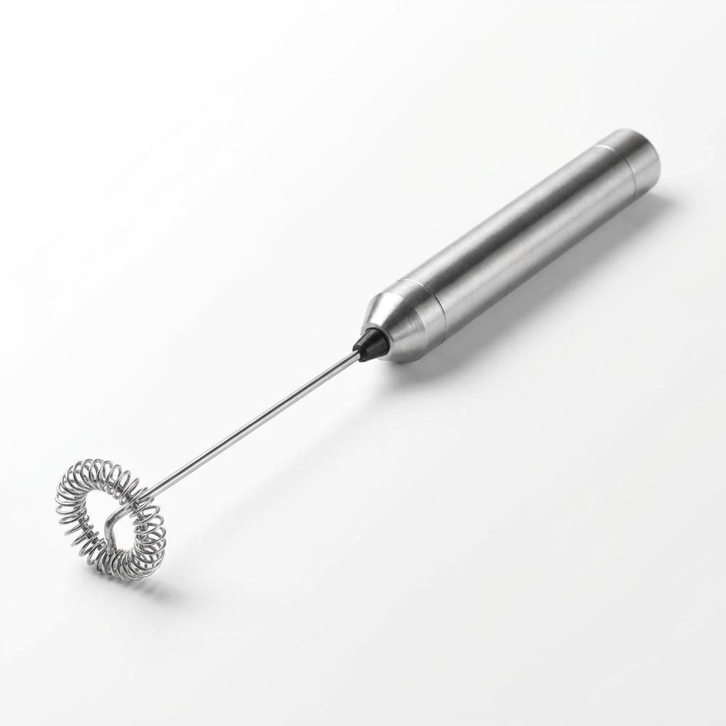 Portable Electric Milk Frother for Coffee & Latte - Stainless Steel, Battery Operated