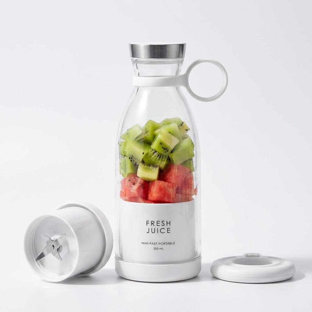 Portable USB Rechargeable Smoothie Blender Bottle, Mini & Fast 350mL