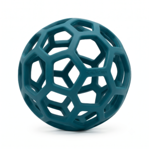 Sentech Groups Open Lattice Rubber Dog Ball - Honeycomb Treat Dispenser Puzzle Toy, Dark Teal