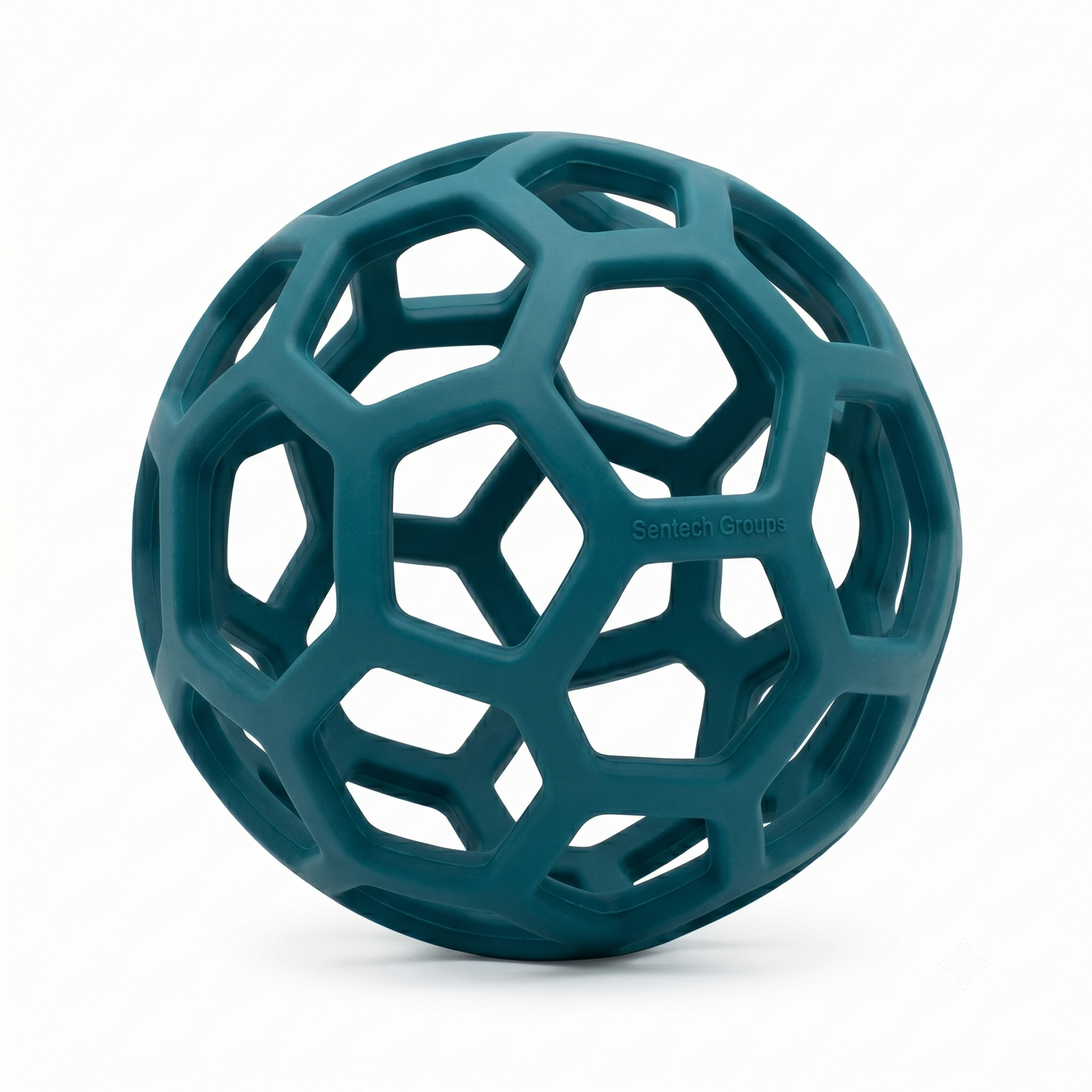 Sentech Groups Open Lattice Rubber Dog Ball - Honeycomb Treat Dispenser Puzzle Toy, Dark Teal - Image 3